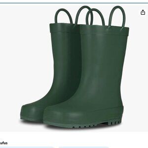 Premium Natural Green Rubber Rain Boots for Toddlers